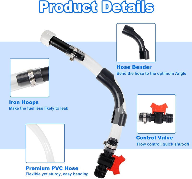 Grngven Racing Fuel Jug Hose Kits, 5.5 gallon with 1 Elbow Adapters,1 Fuel Hoses with Valve, LC2 Jugs Hose Racing - Image 4